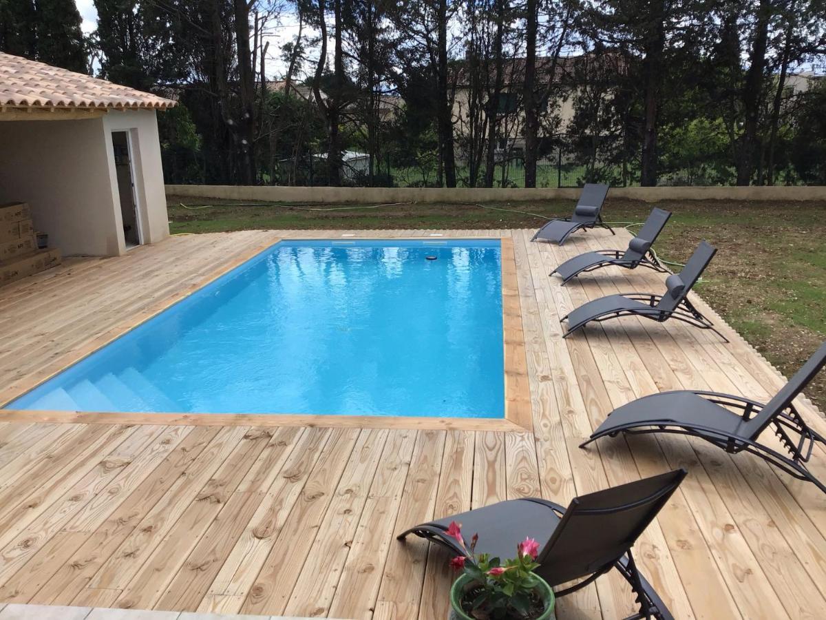 Maison de vacances10 pers piscine au calme 4 Etoiles Saint-Laurent-la-Vernède Extérieur photo